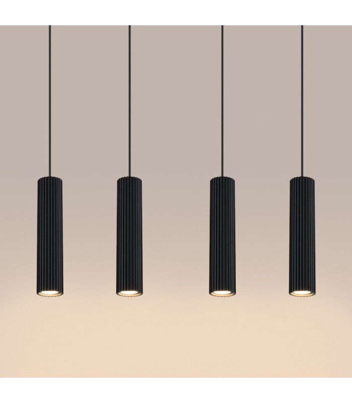 Karbon Hanging Bar Pendant Ceiling Light Black 4x GU10-7