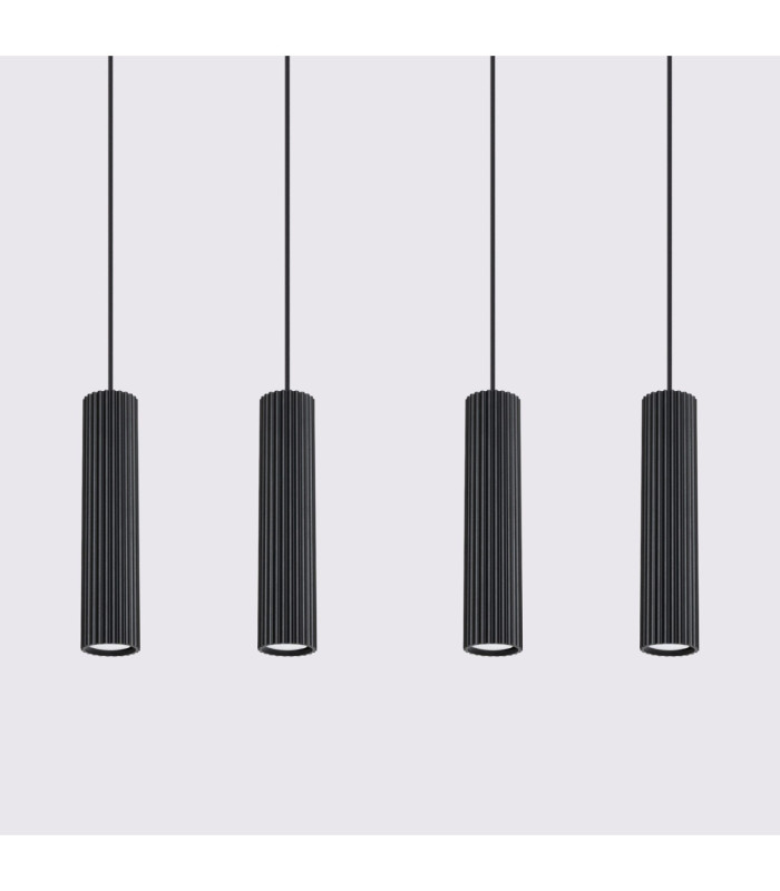 Karbon Hanging Bar Pendant Ceiling Light Black 4x GU10-8