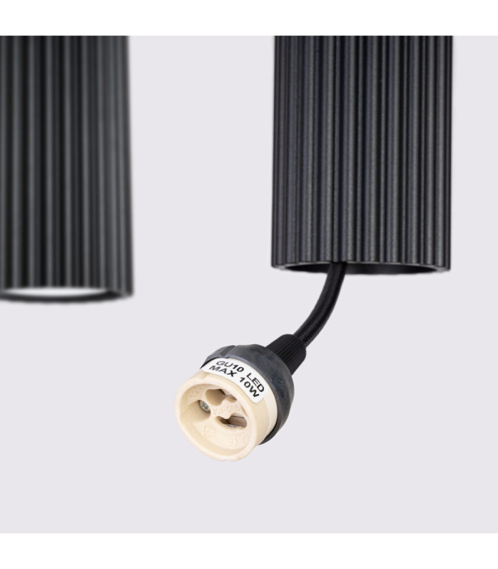 Karbon Hanging Bar Pendant Ceiling Light Black 4x GU10-10