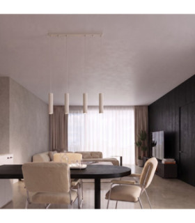 Karbon Hanging Bar Pendant Ceiling Light Beige 4x GU10-2