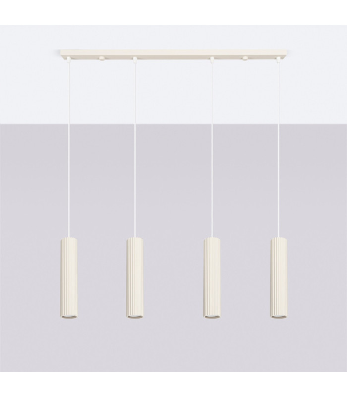 Karbon Hanging Bar Pendant Ceiling Light Beige 4x GU10-3