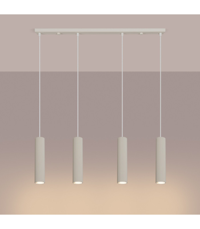 Karbon Hanging Bar Pendant Ceiling Light Beige 4x GU10-4