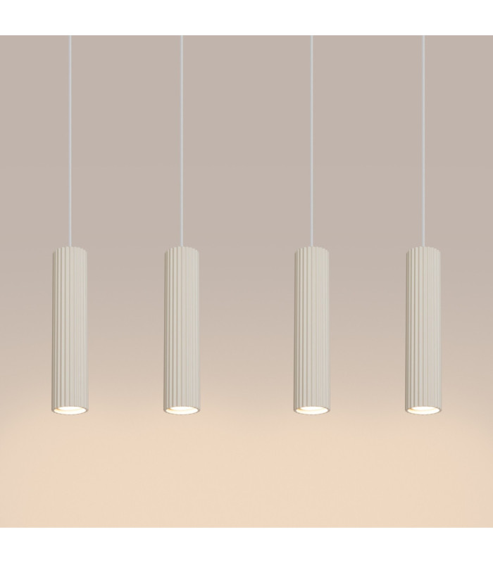Karbon Hanging Bar Pendant Ceiling Light Beige 4x GU10-7
