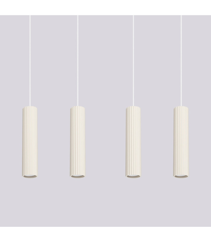 Karbon Hanging Bar Pendant Ceiling Light Beige 4x GU10-8
