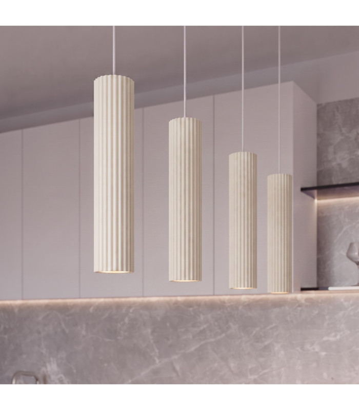 Karbon Hanging Bar Pendant Ceiling Light Beige 4x GU10-14