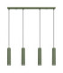 Karbon Hanging Bar Pendant Ceiling Light Olive Green 4x GU10-1