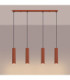Karbon Hanging Bar Pendant Ceiling Light Red Ochre 4x GU10-4