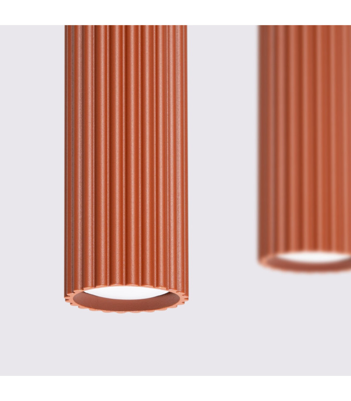 Karbon Hanging Bar Pendant Ceiling Light Red Ochre 4x GU10-5