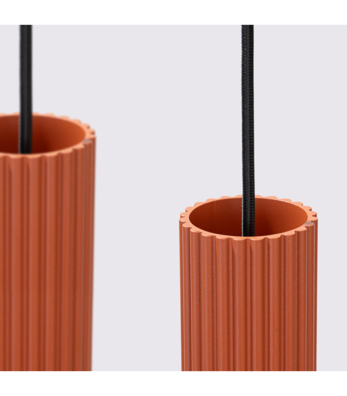 Karbon Hanging Bar Pendant Ceiling Light Red Ochre 4x GU10-9