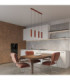 Karbon Hanging Bar Pendant Ceiling Light Red Ochre 4x GU10-13