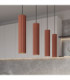 Karbon Hanging Bar Pendant Ceiling Light Red Ochre 4x GU10-14