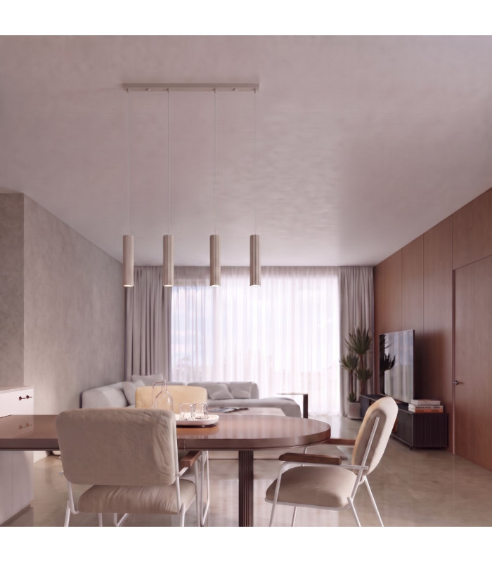 Karbon Hanging Bar Pendant Ceiling Light Taupe 4x GU10-2