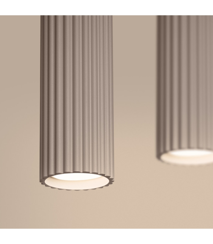 Karbon Hanging Bar Pendant Ceiling Light Taupe 4x GU10-6