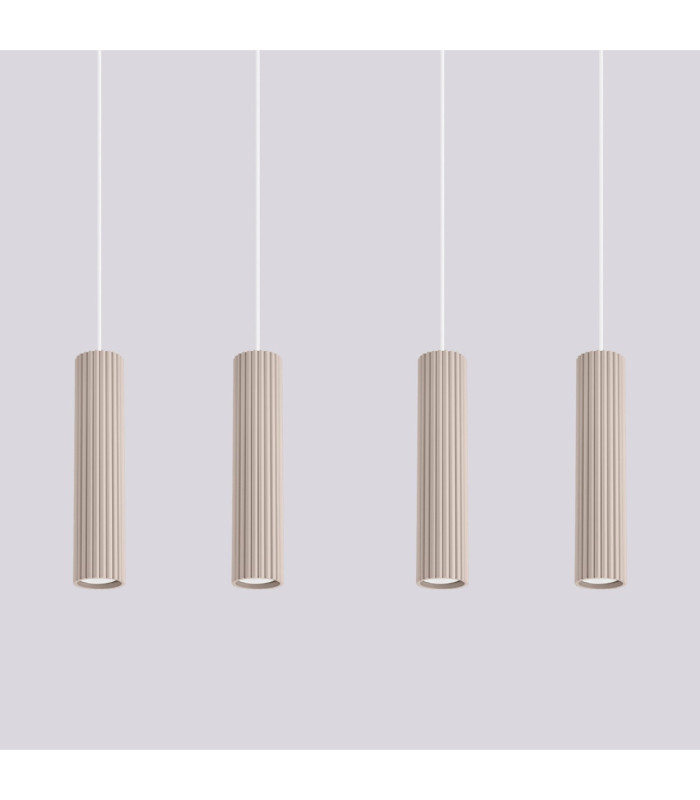 Karbon Hanging Bar Pendant Ceiling Light Taupe 4x GU10-8