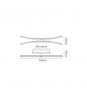 Wall Lamp, Picture Light, 2x 12W LED, 4000K, 1560lm, Polished Chrome - 2