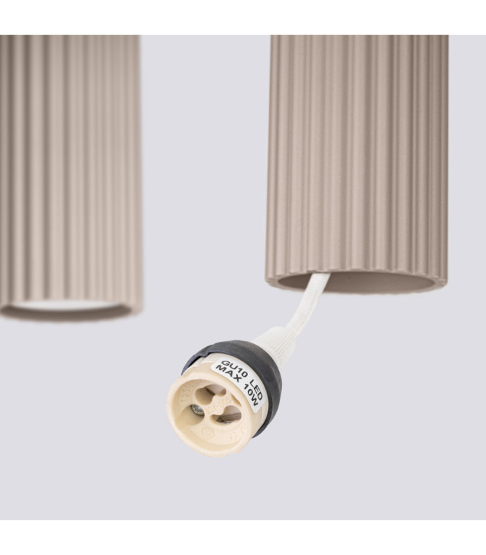 Karbon Hanging Bar Pendant Ceiling Light Taupe 4x GU10-10
