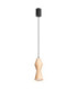 Kubbe Small Round Slim Pendant Ceiling Light Natural Wood 1x GU10-1
