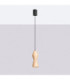 Kubbe Small Round Slim Pendant Ceiling Light Natural Wood 1x GU10-3