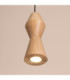 Kubbe Small Round Slim Pendant Ceiling Light Natural Wood 1x GU10-5