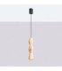 Kubbe Medium Round Slim Pendant Ceiling Light Natural Wood 1x GU10-3