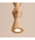 Kubbe Medium Round Slim Pendant Ceiling Light Natural Wood 1x GU10-5