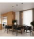Kubbe Medium Round Slim Pendant Ceiling Light Natural Wood 1x GU10-13
