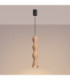 Kubbe Large Round Slim Pendant Ceiling Light Natural Wood 1x GU10-4