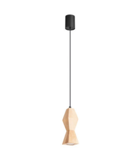 Kubbe Small Square Slim Pendant Ceiling Light Natural Wood 1x GU10-1