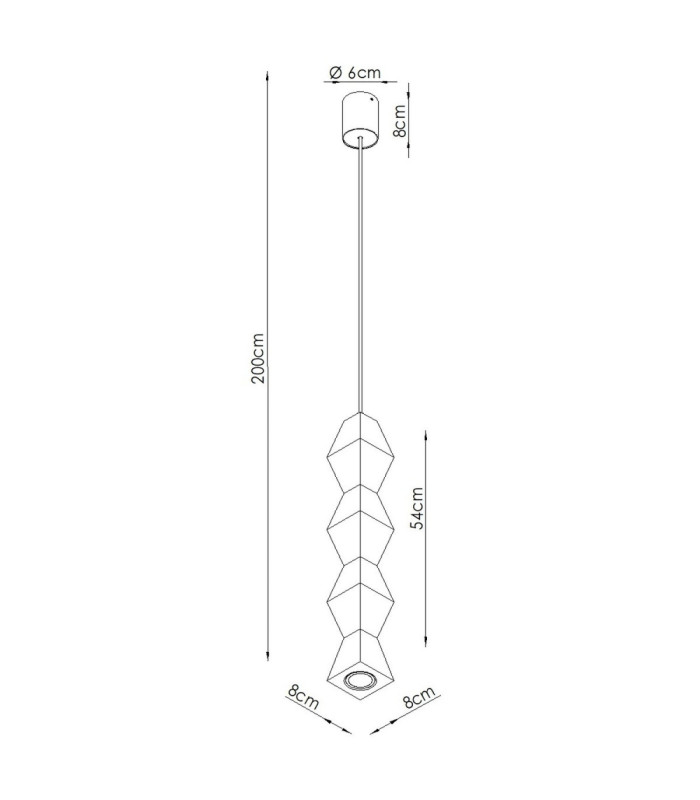 Kubbe Large Square Slim Pendant Ceiling Light Natural Wood 1x GU10-11