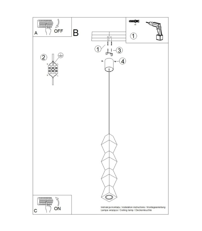 Kubbe Large Square Slim Pendant Ceiling Light Natural Wood 1x GU10-12