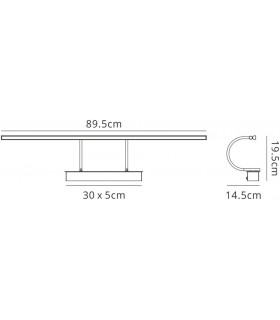 Wall Lamp, Picture Light, 18W, 3000K, 1257lm, Polished Chrome - 2
