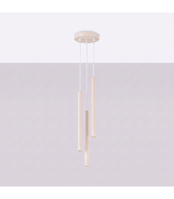 Arche Cluster Pendant Ceiling Light Beige 3x G9-3