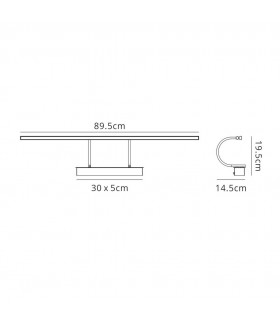 Wall Lamp, Picture Light, 18W, 3000K, 1257lm, Antique Brass - 2