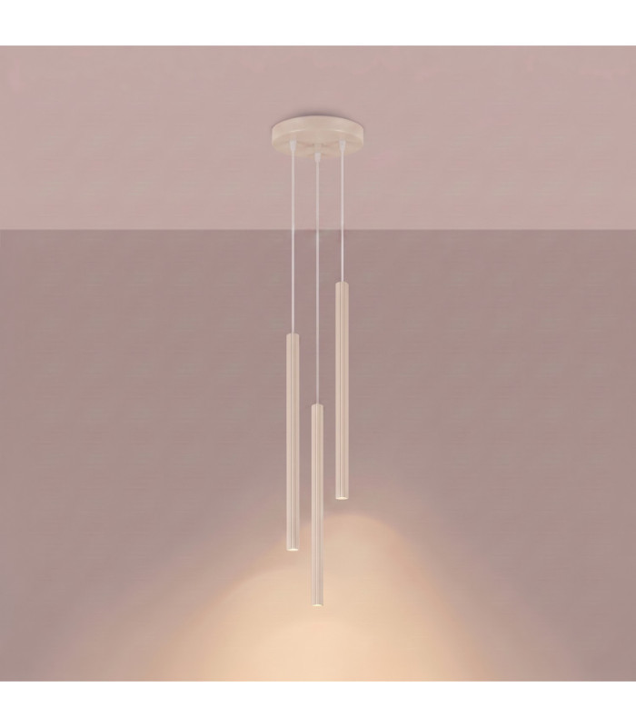 Arche Cluster Pendant Ceiling Light Beige 3x G9-4