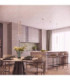 Arche Cluster Pendant Ceiling Light Beige 3x G9-13