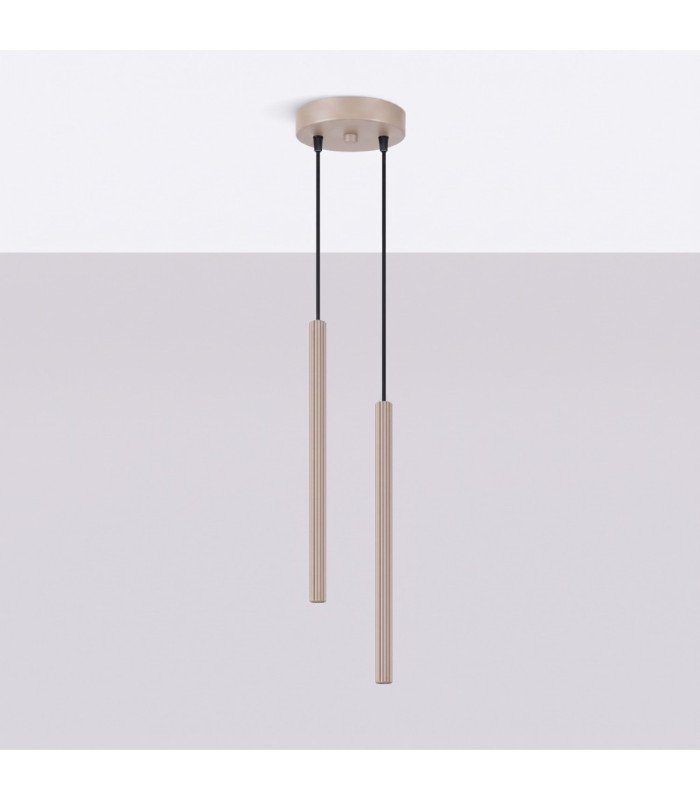 Arche Slim Pendant Ceiling Light Taupe 2x G9-3