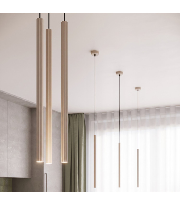 Arche Slim Pendant Ceiling Light Taupe 2x G9-13