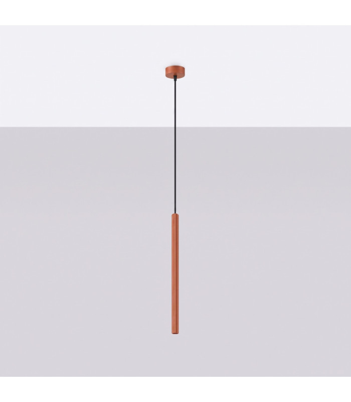 Arche Slim Pendant Ceiling Light Red Ochre 1x G9-3