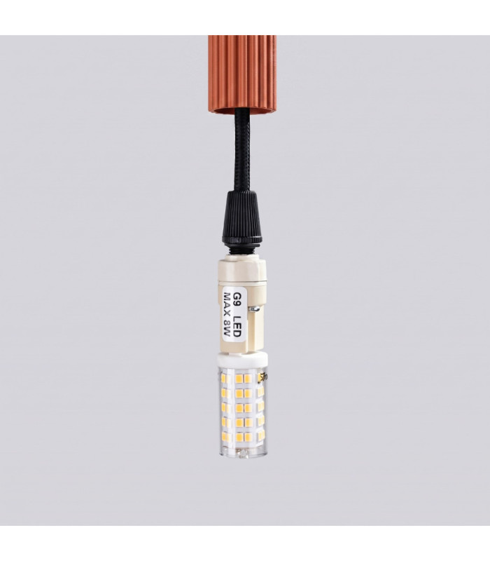 Arche Slim Pendant Ceiling Light Red Ochre 1x G9-8