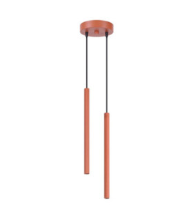 Arche Slim Pendant Ceiling Light Red Ochre 2x G9-1