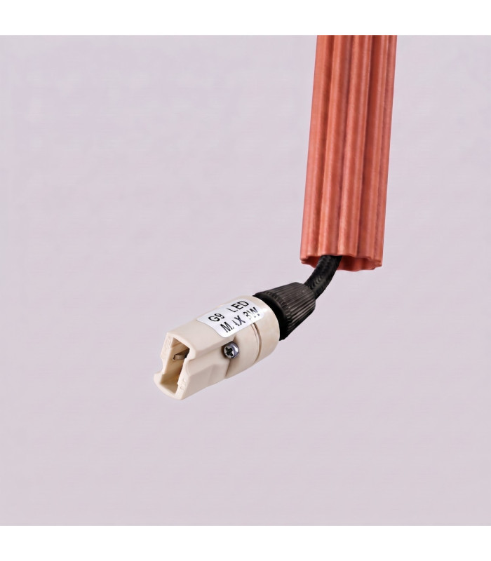 Arche Slim Pendant Ceiling Light Red Ochre 2x G9-9