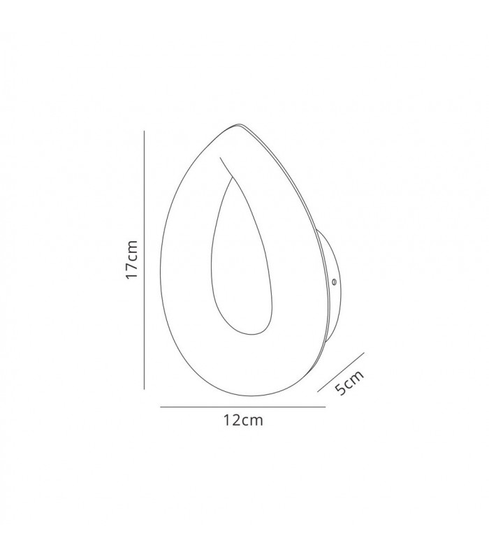 Flush Wall Lamp 5W LED 3000K, 450lm, Satin Gold, Frosted Acrylic, Gold - 2