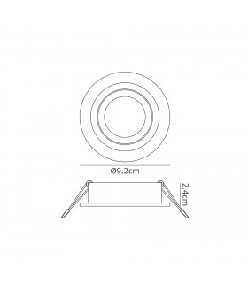 Swivel Recessed Downlight 9.2cm Round 1 x GU10 Max 50W Satin Nickel , Chrome - 2