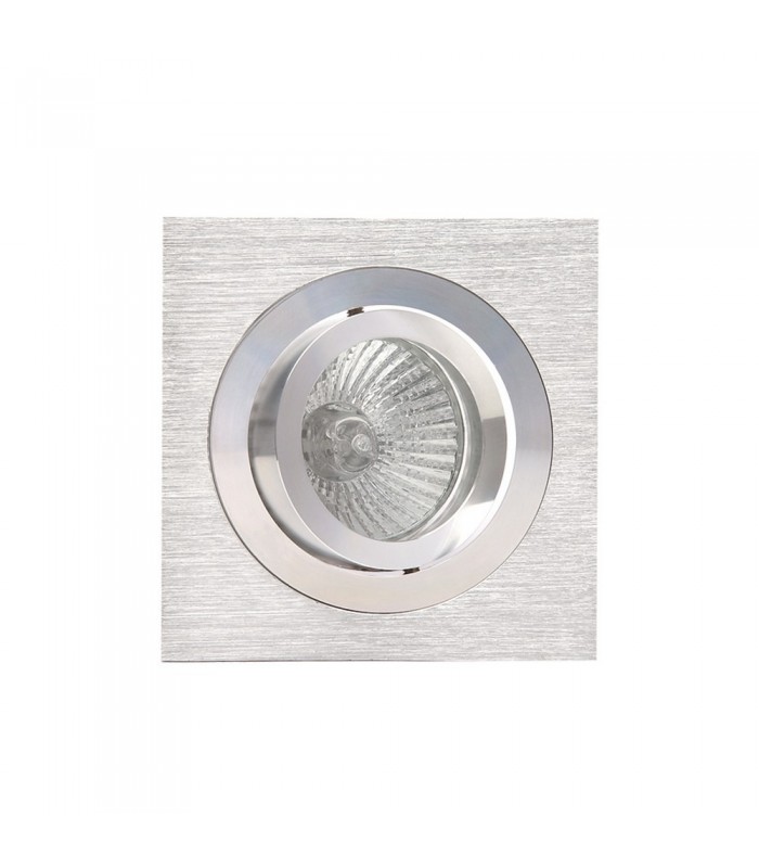 Swivel Recessed Downlight 9.2cm Square 1 x GU10 Max 50W Satin Nickel , Chrome - 3