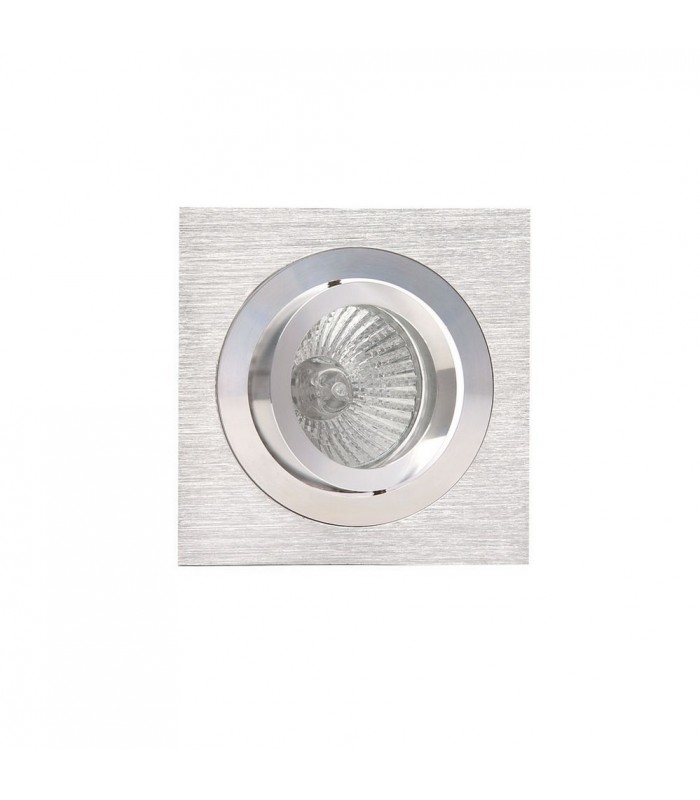 Swivel Recessed Downlight 9.2cm Square 1 x GU10 Max 50W Satin Nickel , Chrome - 4