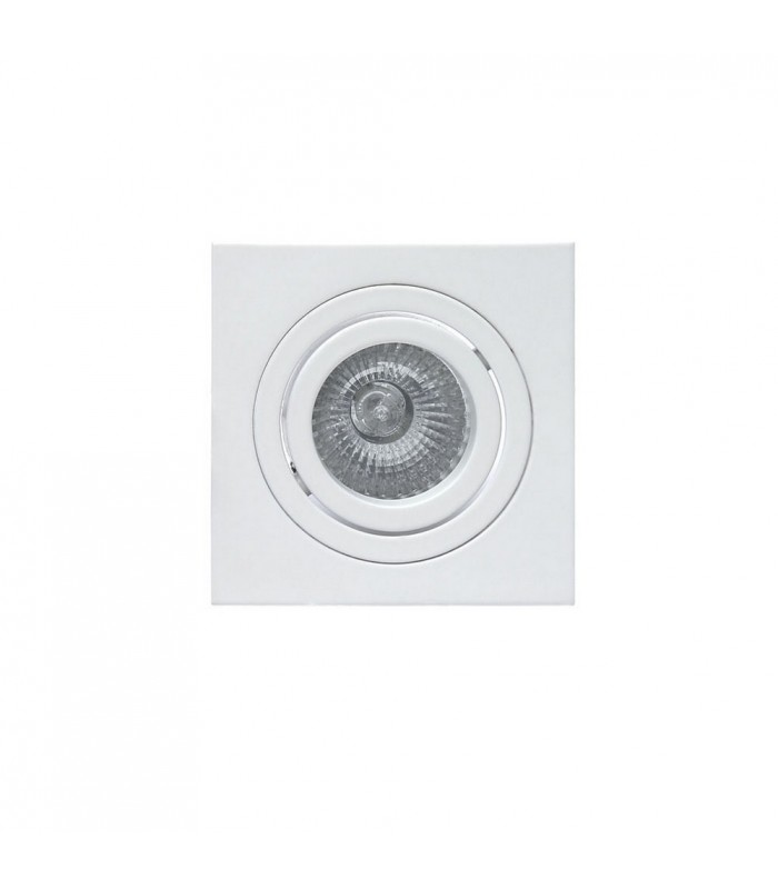 Swivel Recessed Downlight 9.2cm Square 1 x GU10 Max 50W Matt White - 3