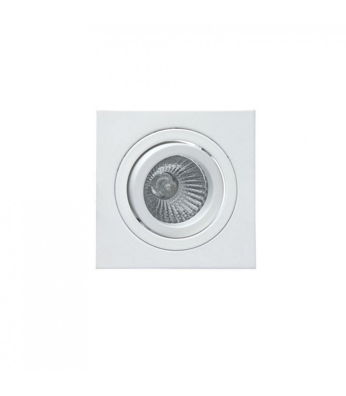 Swivel Recessed Downlight 9.2cm Square 1 x GU10 Max 50W Matt White - 4