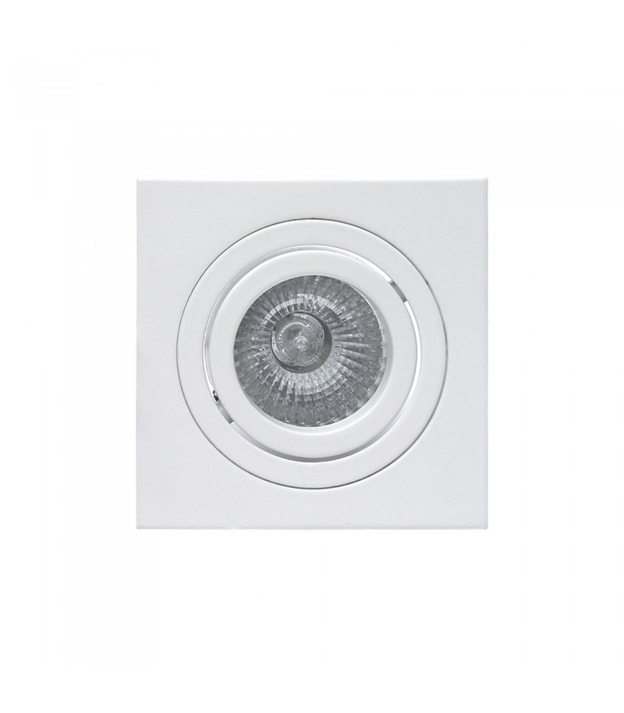 Swivel Recessed Downlight 9.2cm Square 1 x GU10 Max 50W Matt White - 5