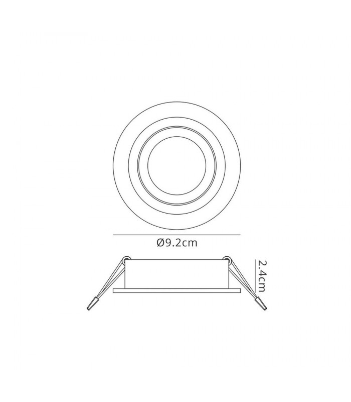 Swivel Recessed Downlight 9.2cm Round 1 x GU10 Max 50W Aluminium - 2