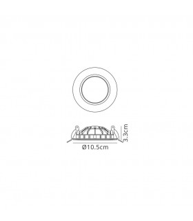 Recessed Downlight 10.5cm Round 6W LED 4000K, 540lm, Matt White - 2